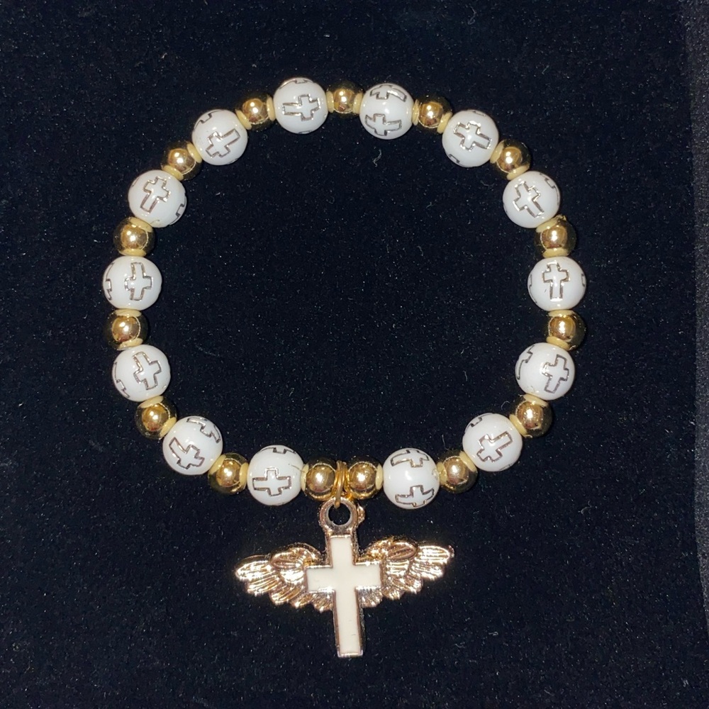 Angel Wing Cross Bracelet